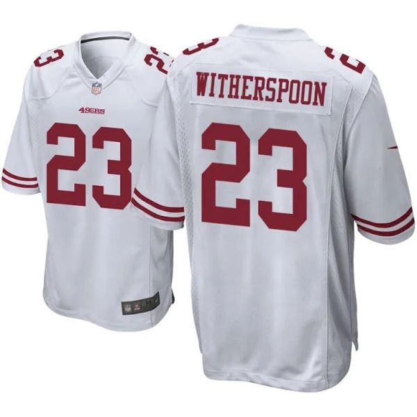 Men San Francisco 49ers 23 Ahkello Witherspoon Nike White Game Player NFL Jersey